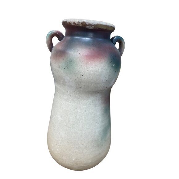 Art Nouveau Amphora style vtg floral beaded teplitz 11 vase SKU 9813